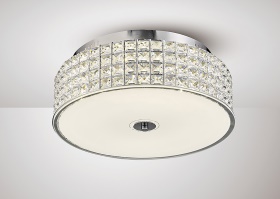 Hawthorne Crystal Ceiling Lights Diyas Flush Crystal Fittings